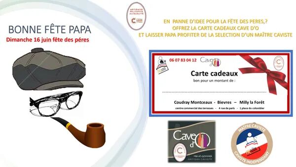 Bon cadeaux cave d'o fete des peres